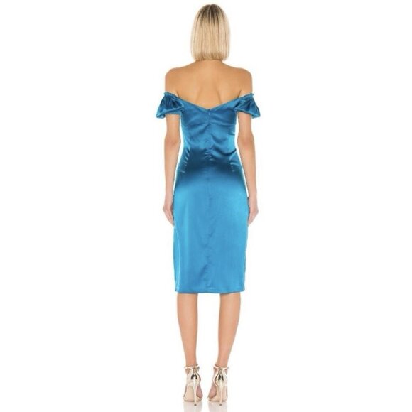 Alexis Cadiz Silk Satin Dress in Capri Blue Size XS - Picture 10 of 11